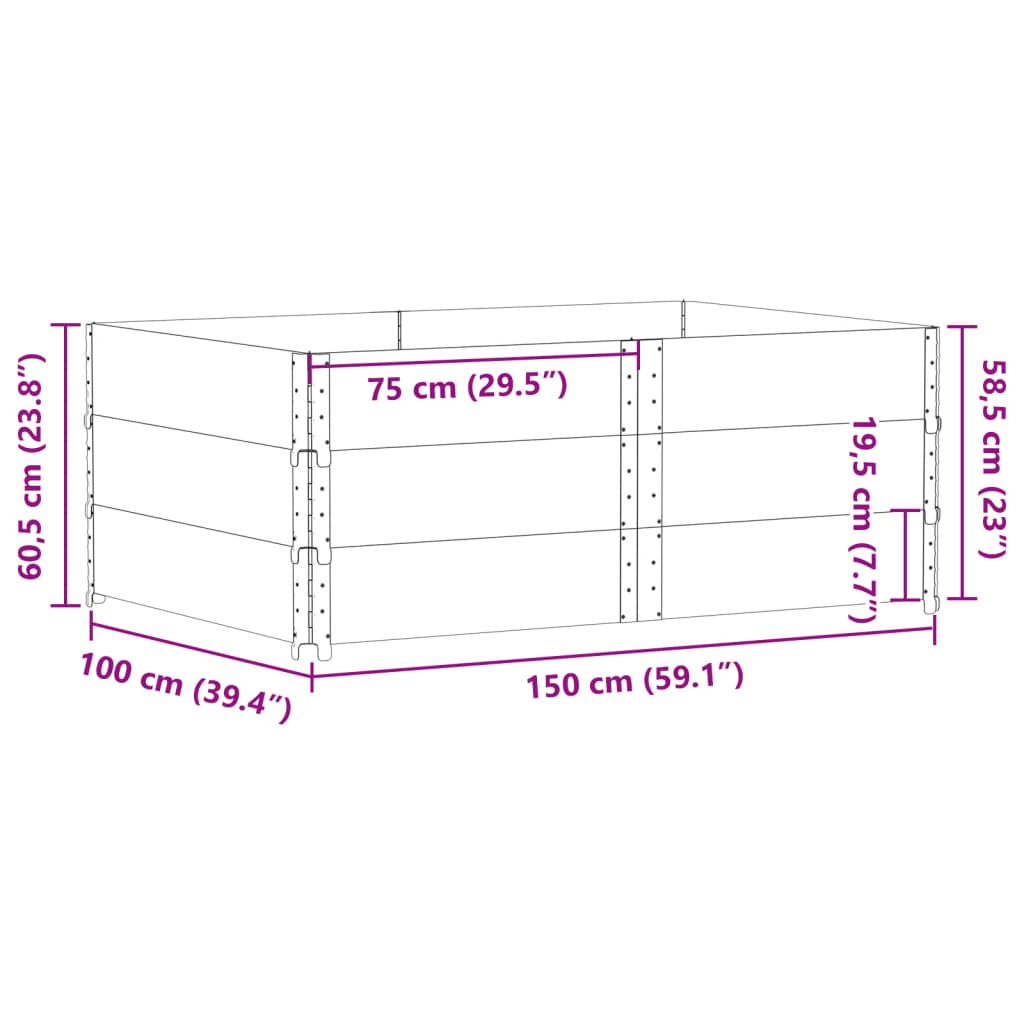 Palletopzetranden 3 st 150x100 cm massief grenenhout is nu te koop bij PeponiXL, paradijselijk wonen!