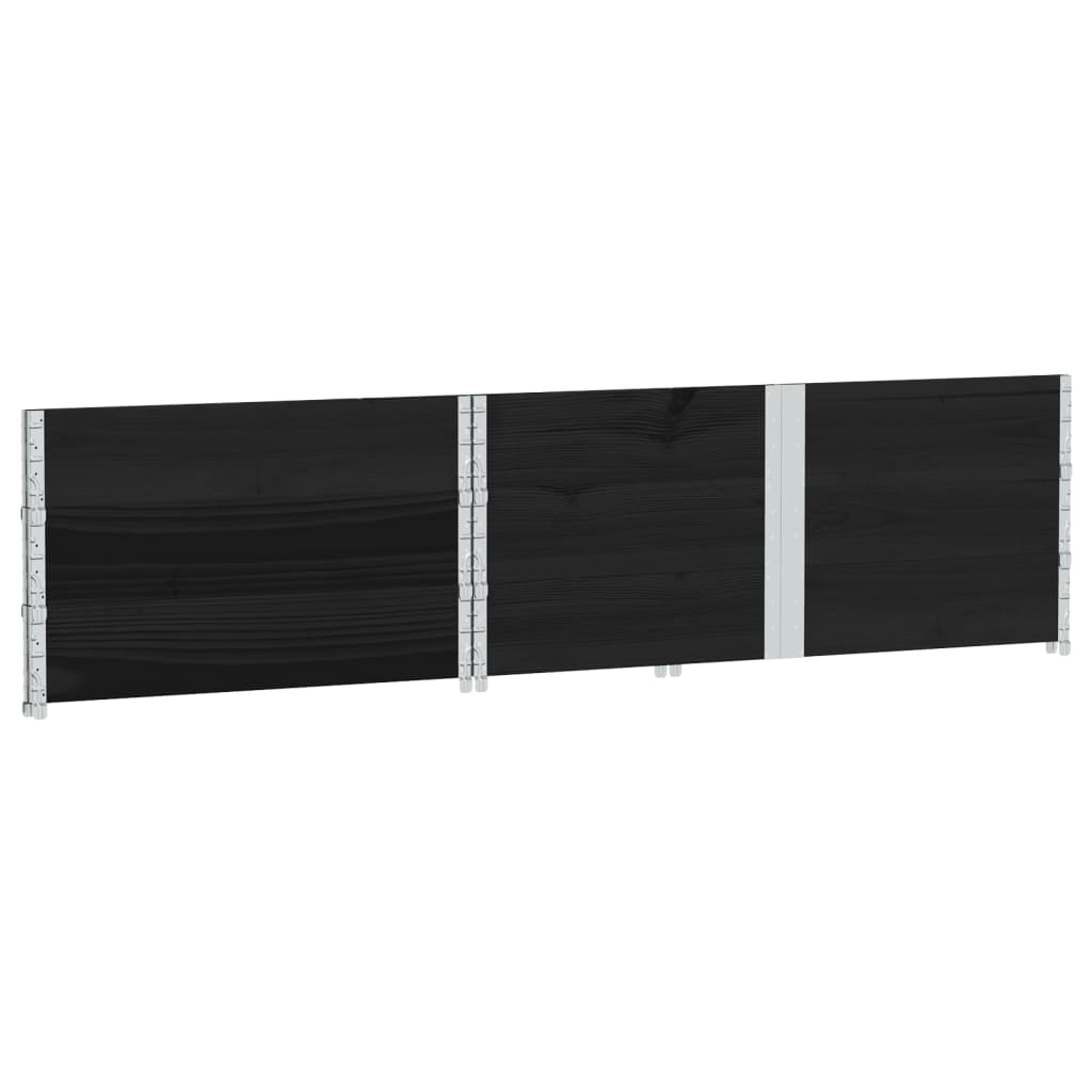 Palletopzetranden 3 st 150x100 cm massief grenenhout zwart is nu te koop bij PeponiXL, paradijselijk wonen!