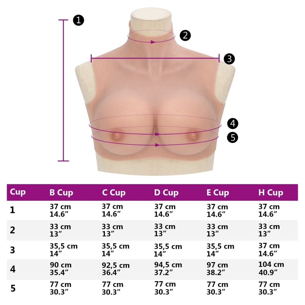 Borstprothese H-cup silicone naturel is nu te koop bij PeponiXL, paradijselijk wonen!