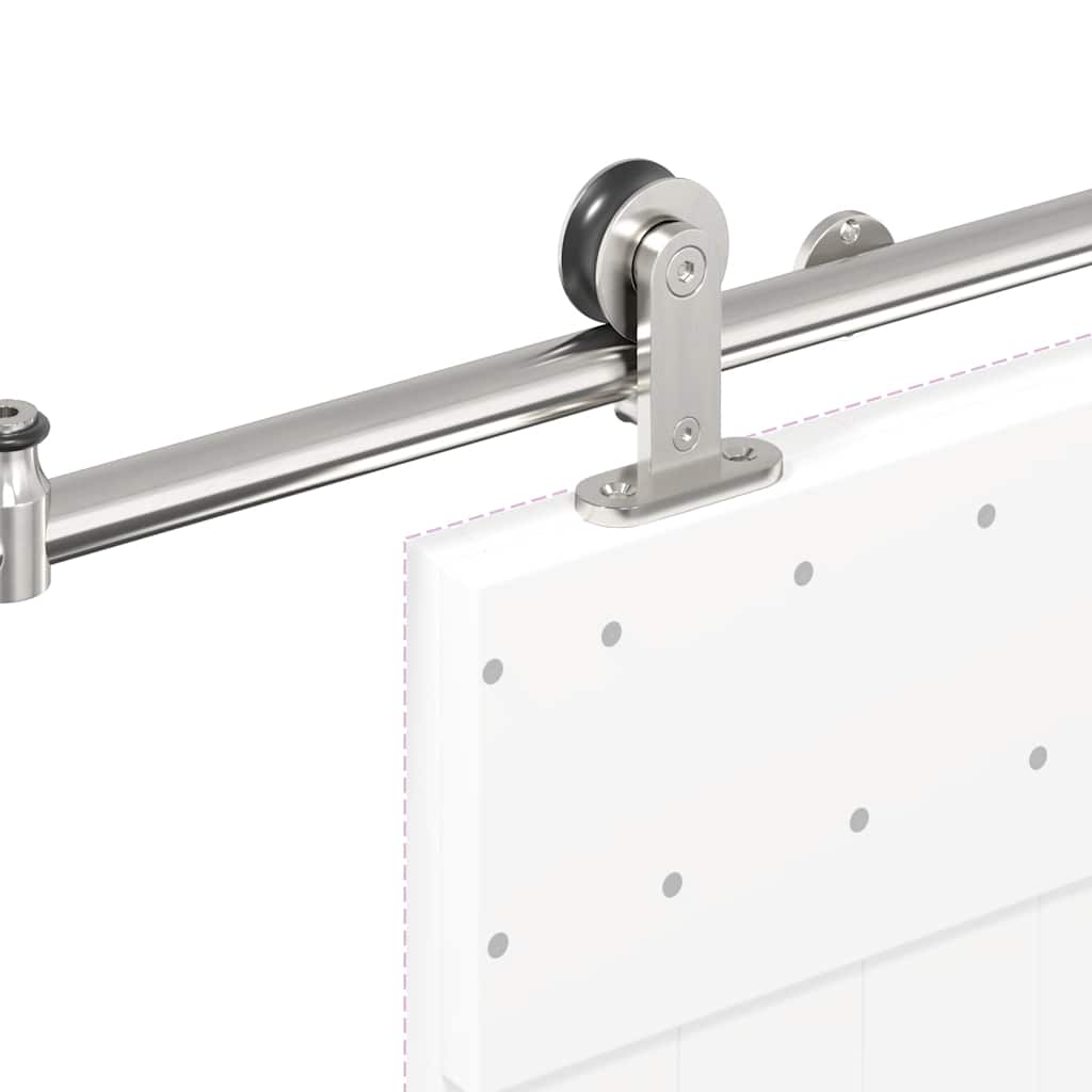 Schuifdeur onderdelenset 200 cm roestvrij staal zilverkleurig is nu te koop bij PeponiXL, paradijselijk wonen!