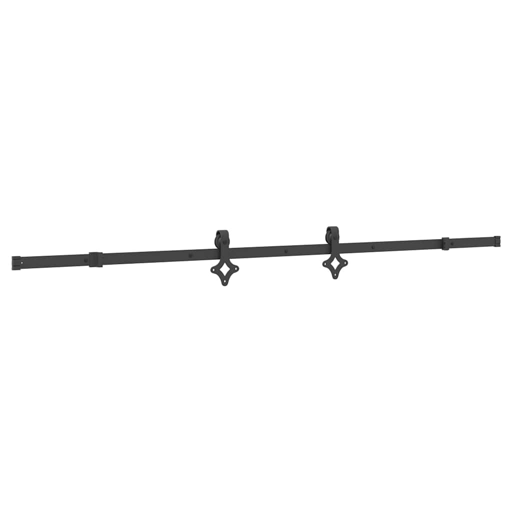 Doos met onderdelen voor schuifdeur 213,5 cm staal zwart is nu te koop bij PeponiXL, paradijselijk wonen!