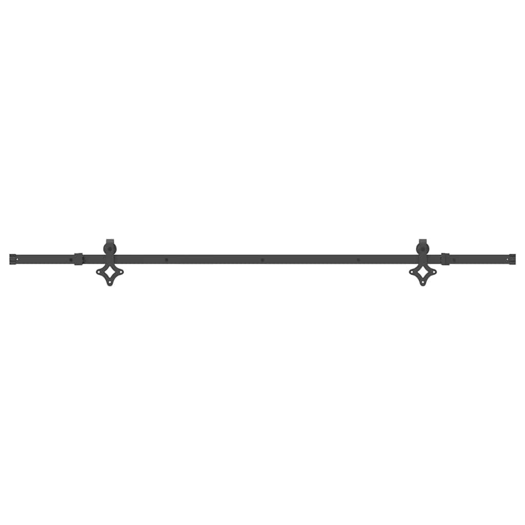 Doos met onderdelen voor schuifdeur 213,5 cm staal zwart is nu te koop bij PeponiXL, paradijselijk wonen!