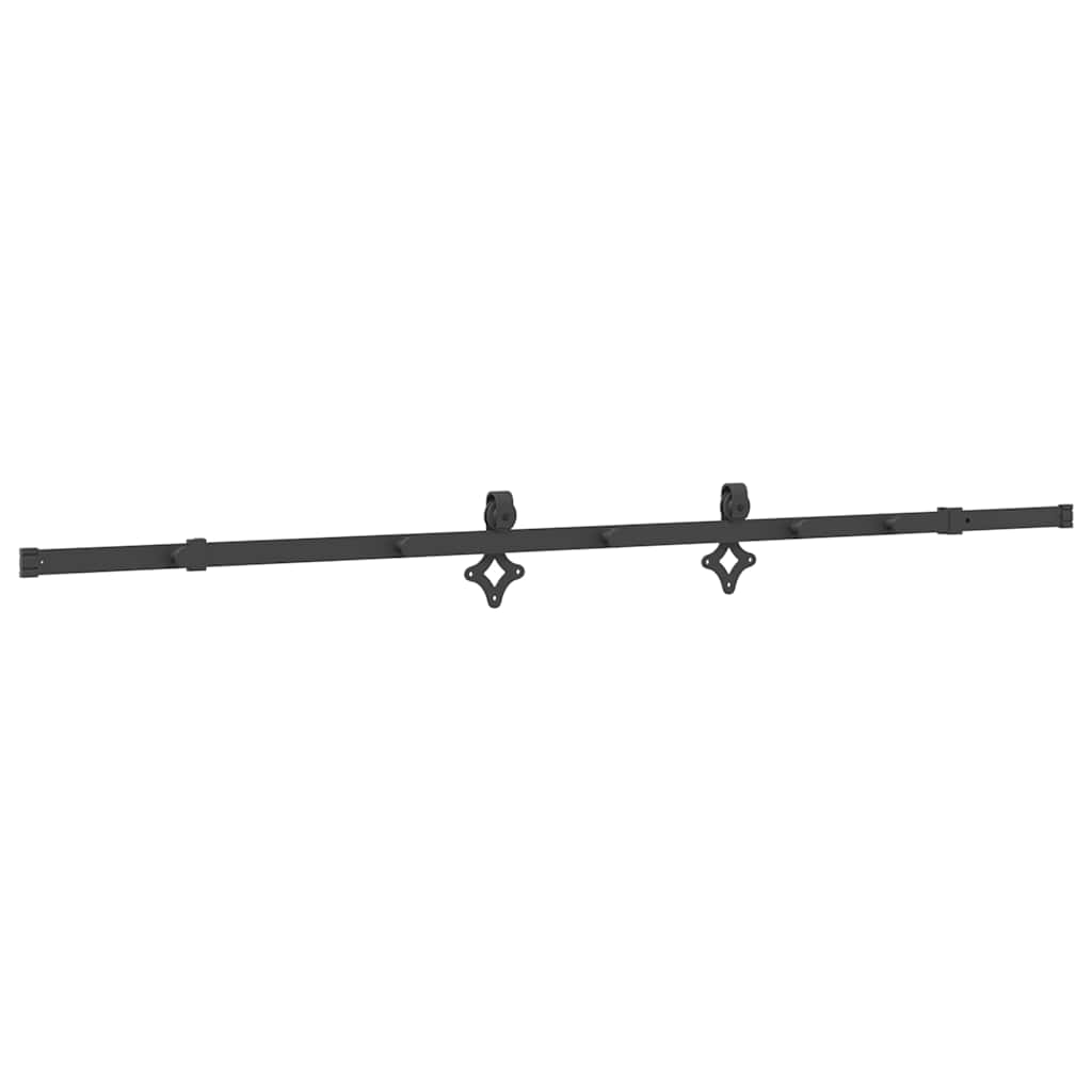 Doos met onderdelen voor schuifdeur 213,5 cm staal zwart is nu te koop bij PeponiXL, paradijselijk wonen!