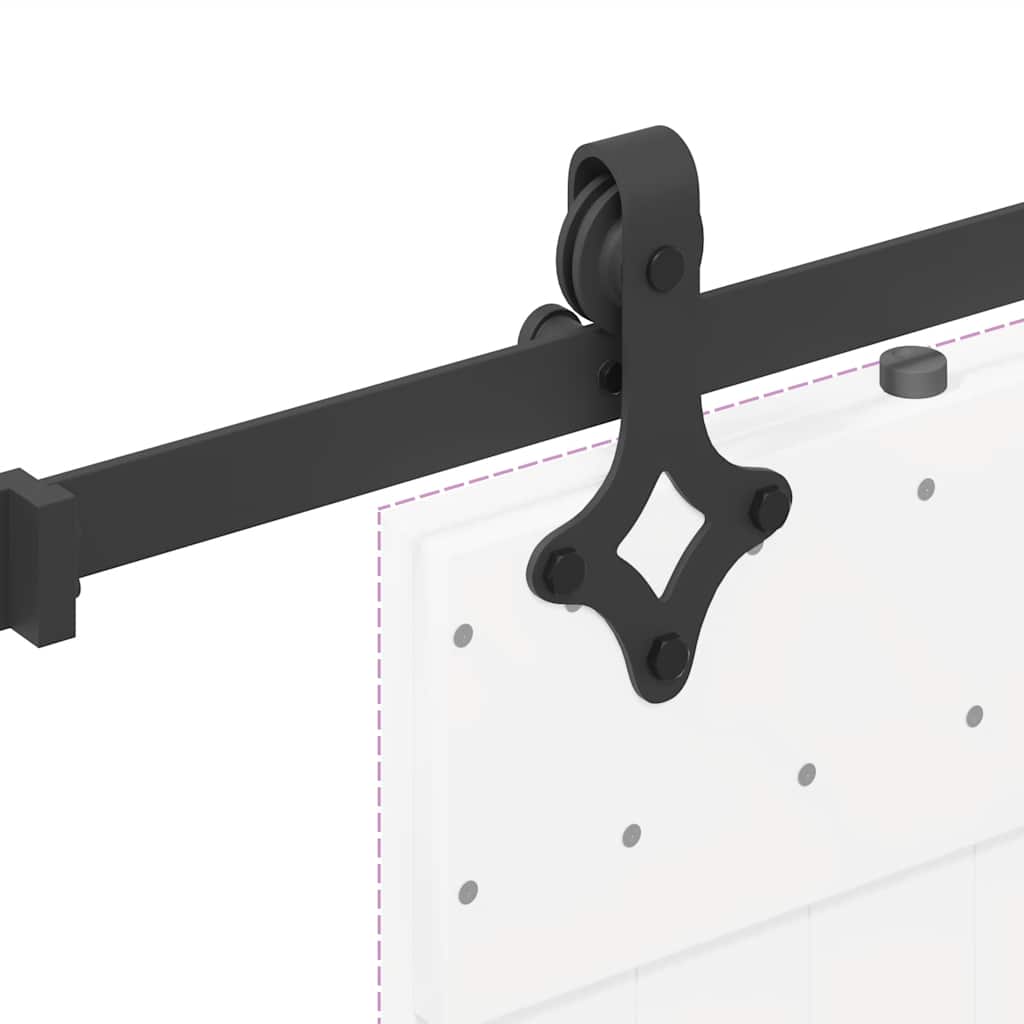 Doos met onderdelen voor schuifdeur 213,5 cm staal zwart is nu te koop bij PeponiXL, paradijselijk wonen!