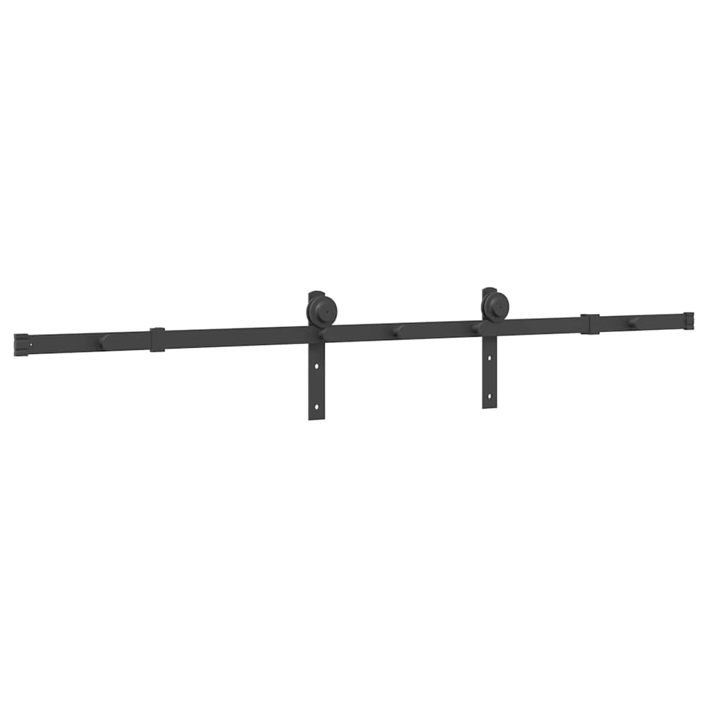 Doos met onderdelen voor schuifdeur 183 cm staal zwart is nu te koop bij PeponiXL, paradijselijk wonen!