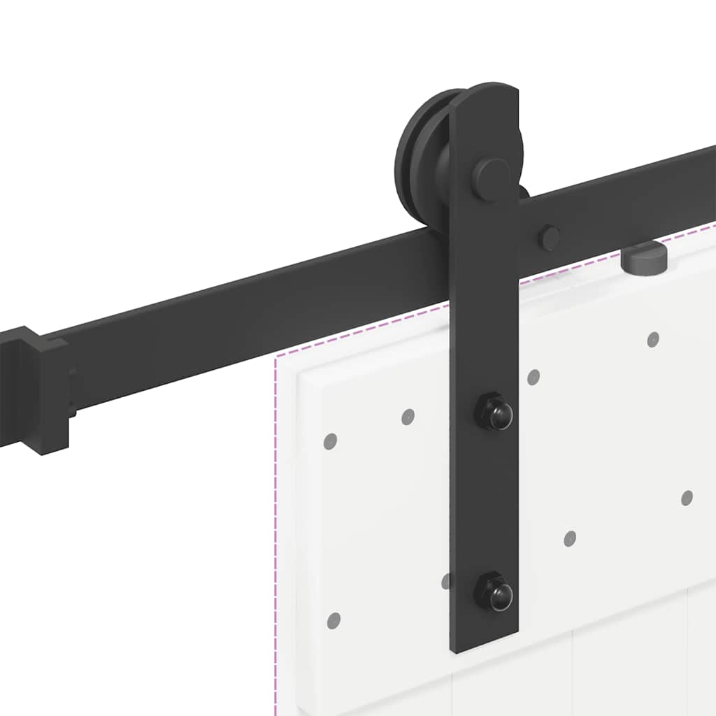 Doos met onderdelen voor schuifdeur 183 cm staal zwart is nu te koop bij PeponiXL, paradijselijk wonen!