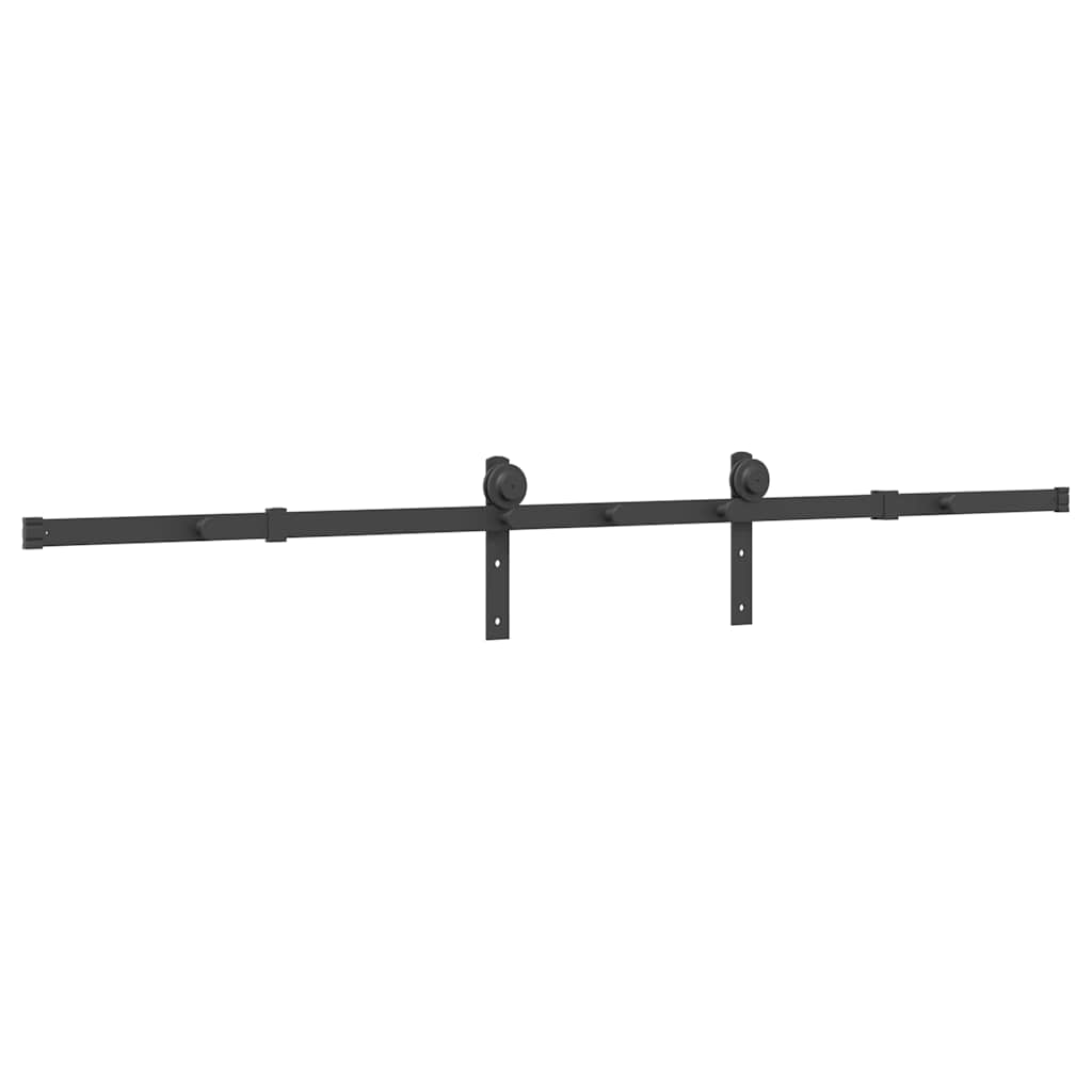 Doos met onderdelen voor schuifdeur 200 cm staal zwart is nu te koop bij PeponiXL, paradijselijk wonen!