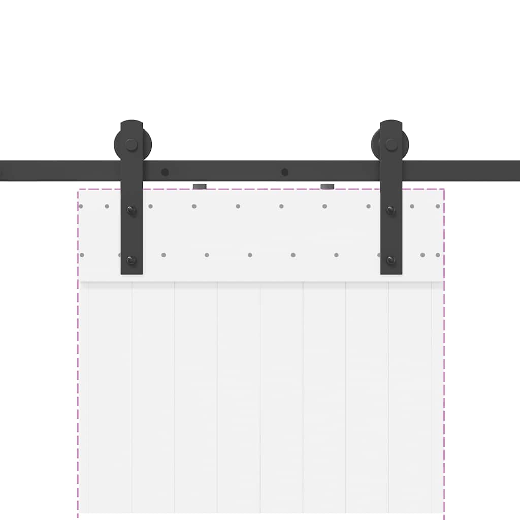 Doos met onderdelen voor schuifdeur 200 cm staal zwart is nu te koop bij PeponiXL, paradijselijk wonen!