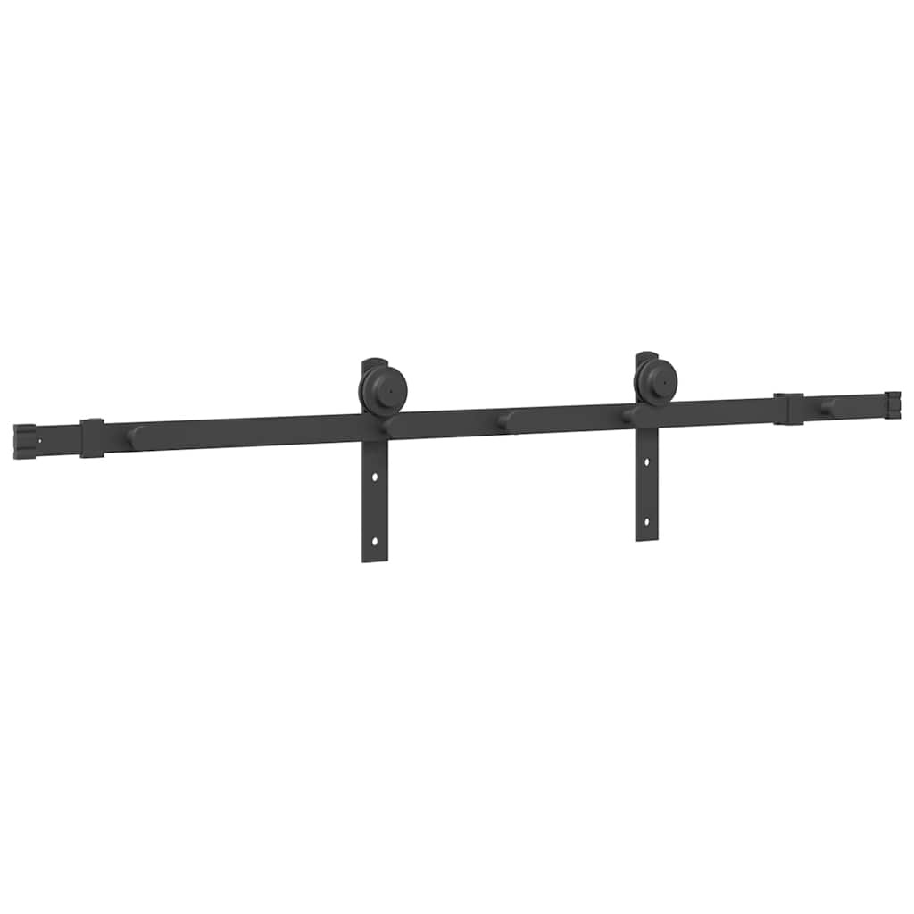 Doos met onderdelen voor schuifdeur 152 cm staal zwart is nu te koop bij PeponiXL, paradijselijk wonen!