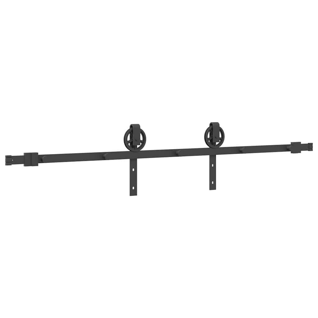 Doos met onderdelen voor schuifdeur 183 cm staal zwart is nu te koop bij PeponiXL, paradijselijk wonen!