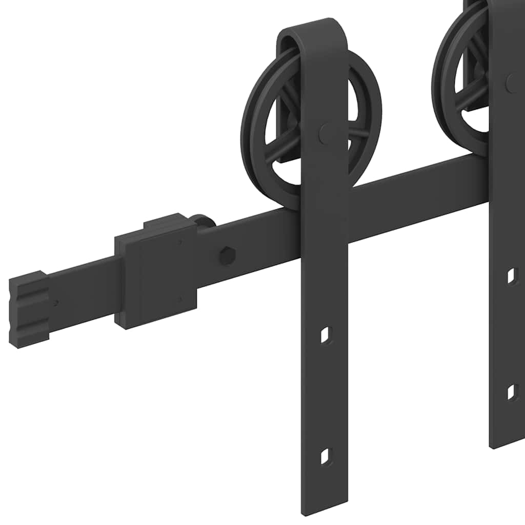 Doos met onderdelen voor schuifdeur 183 cm staal zwart is nu te koop bij PeponiXL, paradijselijk wonen!