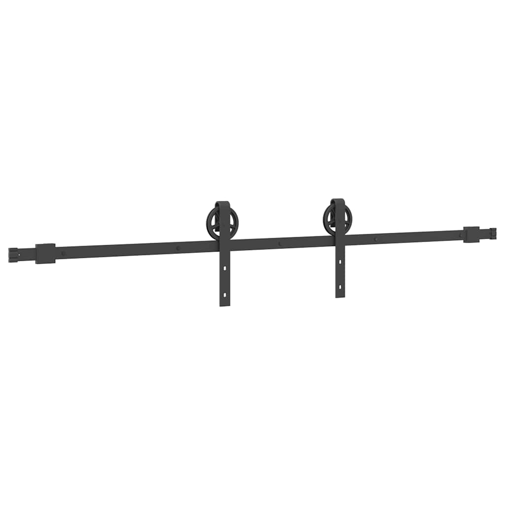 Doos met onderdelen voor schuifdeur 200 cm staal zwart is nu te koop bij PeponiXL, paradijselijk wonen!