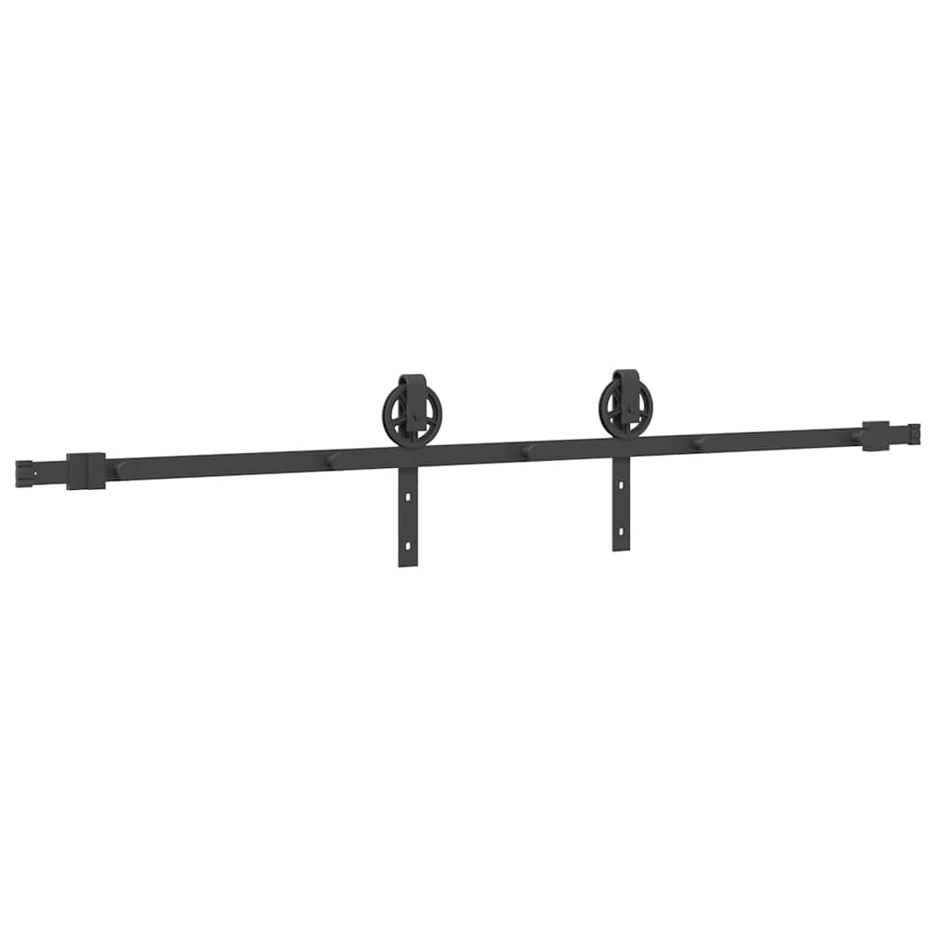 Doos met onderdelen voor schuifdeur 200 cm staal zwart is nu te koop bij PeponiXL, paradijselijk wonen!