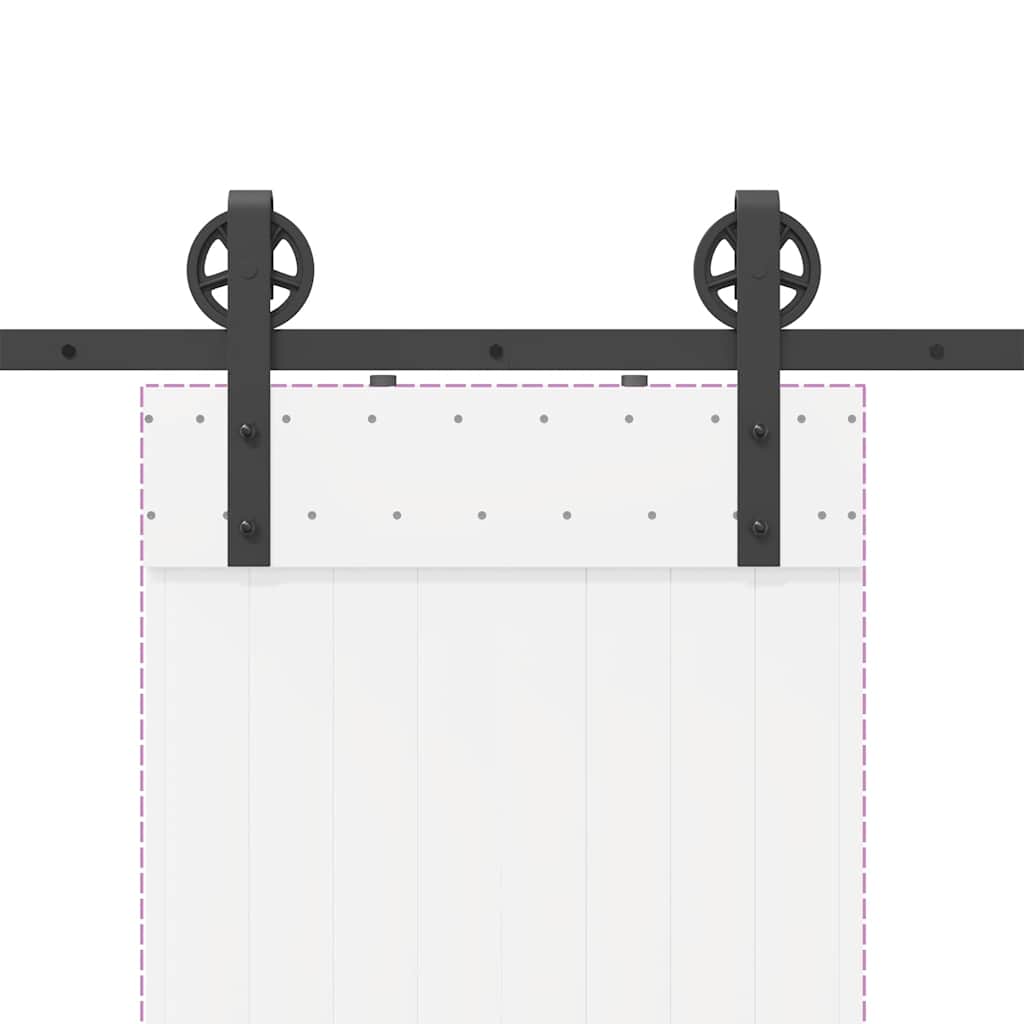 Doos met onderdelen voor schuifdeur 200 cm staal zwart is nu te koop bij PeponiXL, paradijselijk wonen!