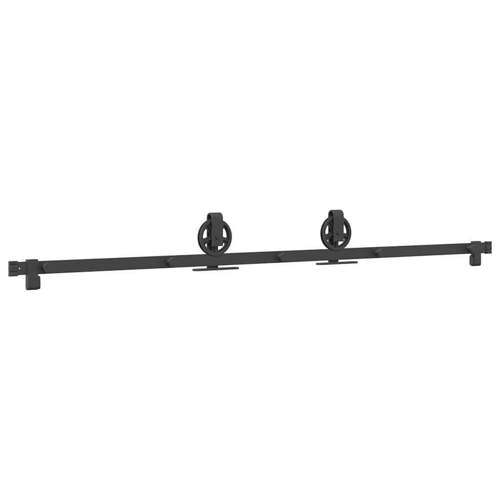 Doos met onderdelen voor schuifdeur 183 cm staal zwart is nu te koop bij PeponiXL, paradijselijk wonen!