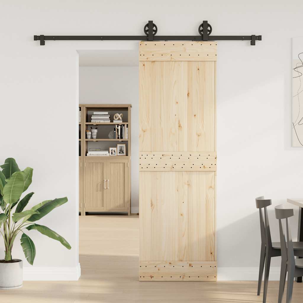 Doos met onderdelen voor schuifdeur 200 cm staal zwart is nu te koop bij PeponiXL, paradijselijk wonen!