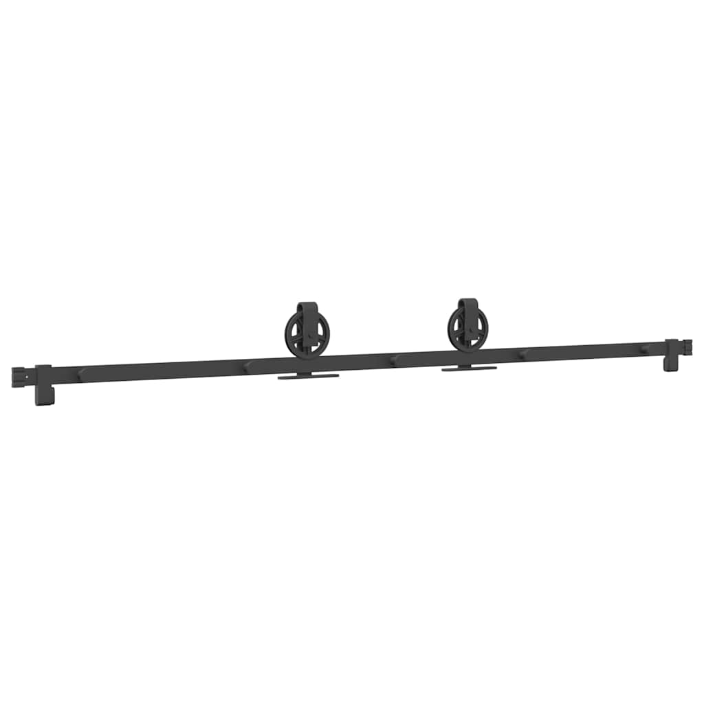 Doos met onderdelen voor schuifdeur 200 cm staal zwart is nu te koop bij PeponiXL, paradijselijk wonen!