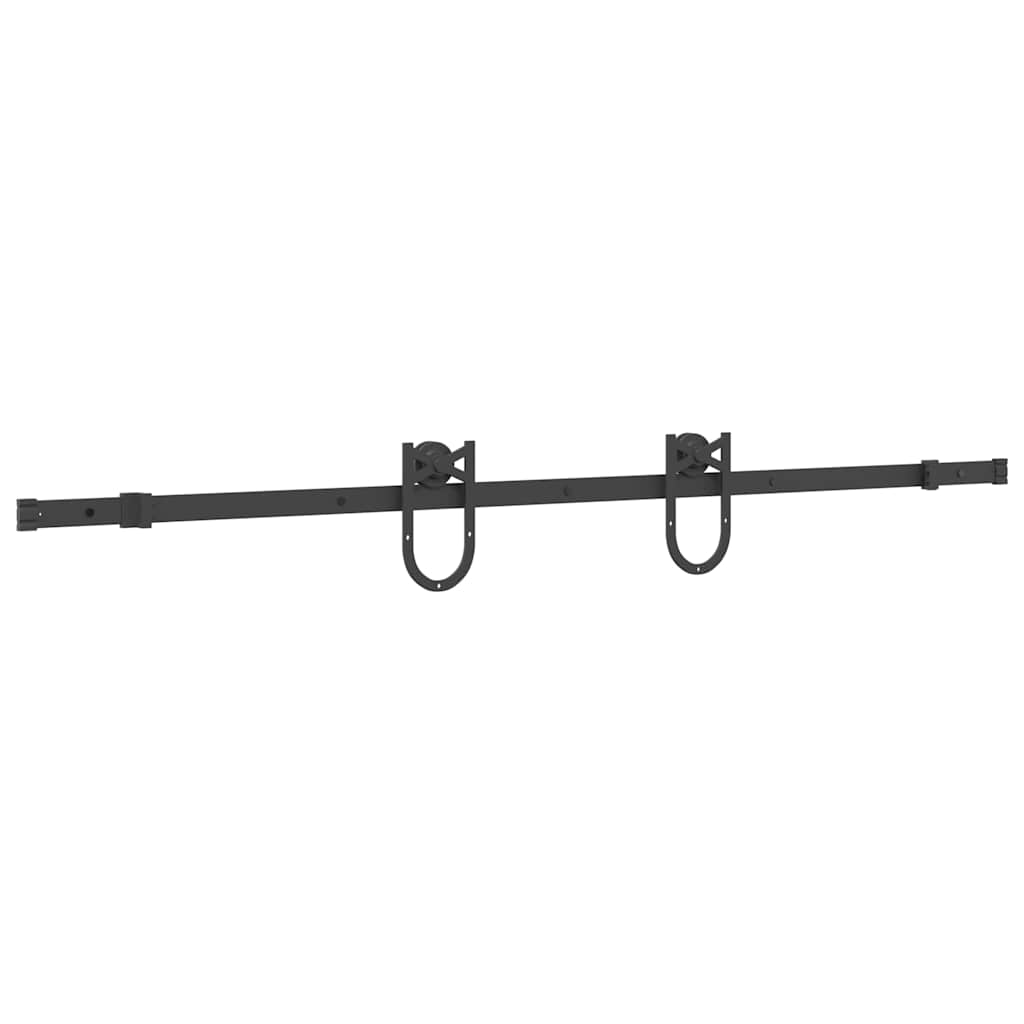 Doos met onderdelen voor schuifdeur 183 cm staal zwart is nu te koop bij PeponiXL, paradijselijk wonen!