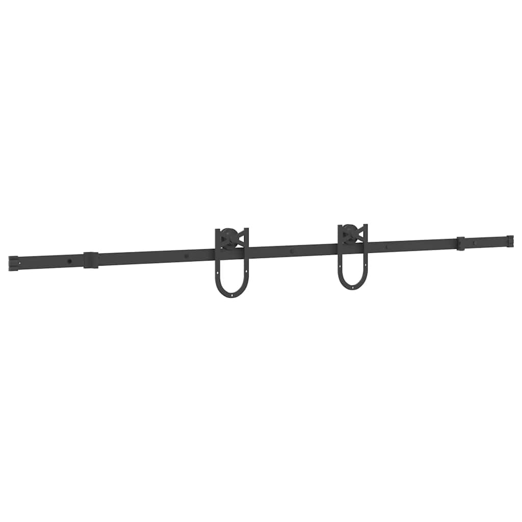 Doos met onderdelen voor schuifdeur 200 cm staal zwart is nu te koop bij PeponiXL, paradijselijk wonen!
