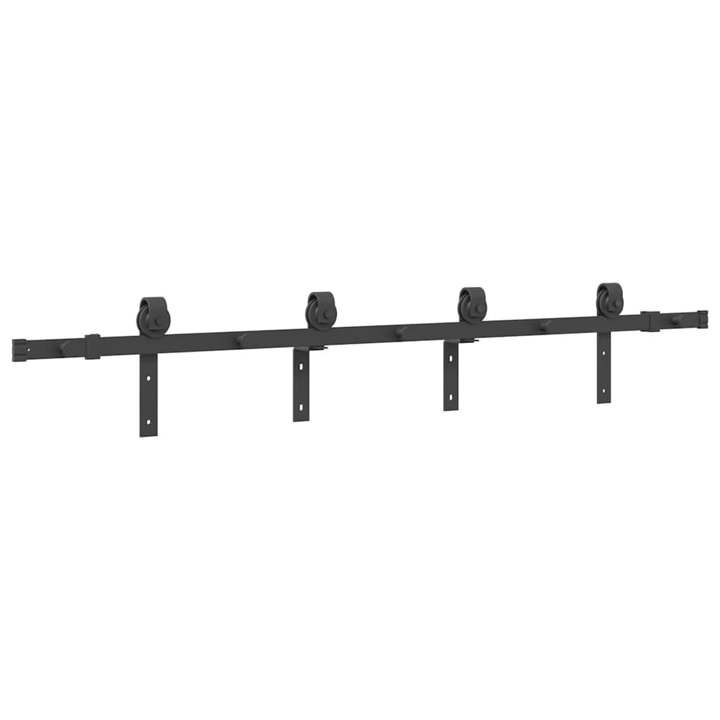 Doos met onderdelen voor schuifdeur 183 cm staal zwart is nu te koop bij PeponiXL, paradijselijk wonen!