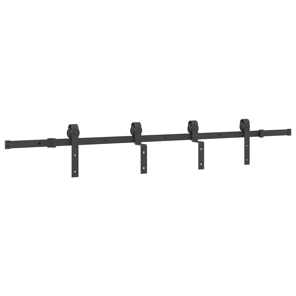Doos met onderdelen voor schuifdeur 200 cm staal zwart is nu te koop bij PeponiXL, paradijselijk wonen!