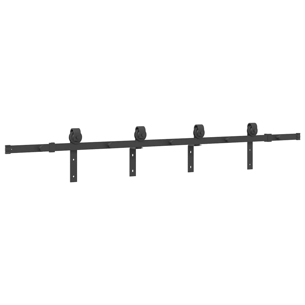 Doos met onderdelen voor schuifdeur 200 cm staal zwart is nu te koop bij PeponiXL, paradijselijk wonen!