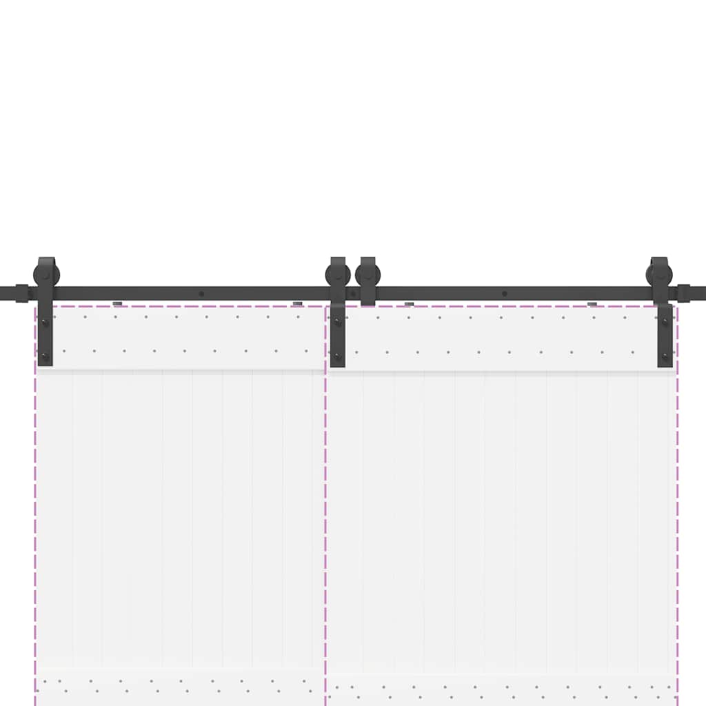 Doos met onderdelen voor schuifdeur 200 cm staal zwart is nu te koop bij PeponiXL, paradijselijk wonen!