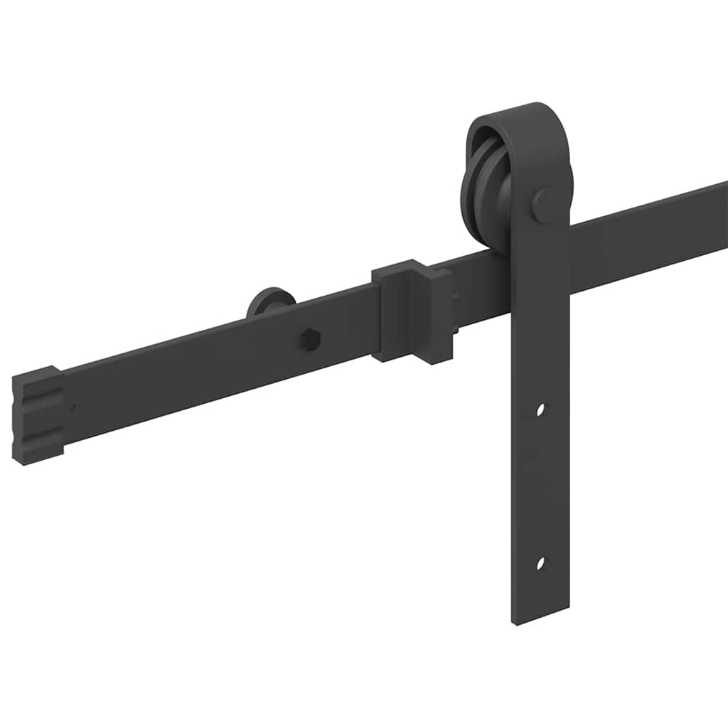 Doos met onderdelen voor schuifdeur 200 cm staal zwart is nu te koop bij PeponiXL, paradijselijk wonen!