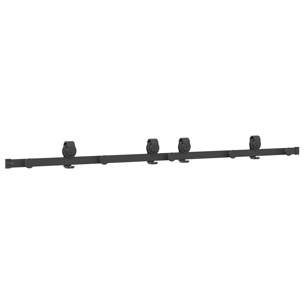 Doos met onderdelen voor schuifdeur 183 cm staal zwart is nu te koop bij PeponiXL, paradijselijk wonen!