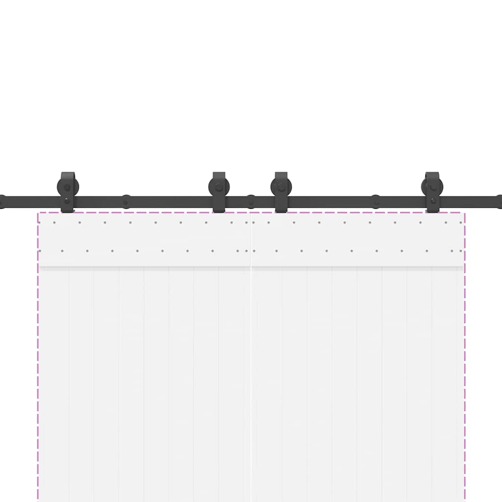 Doos met onderdelen voor schuifdeur 200 cm staal zwart is nu te koop bij PeponiXL, paradijselijk wonen!