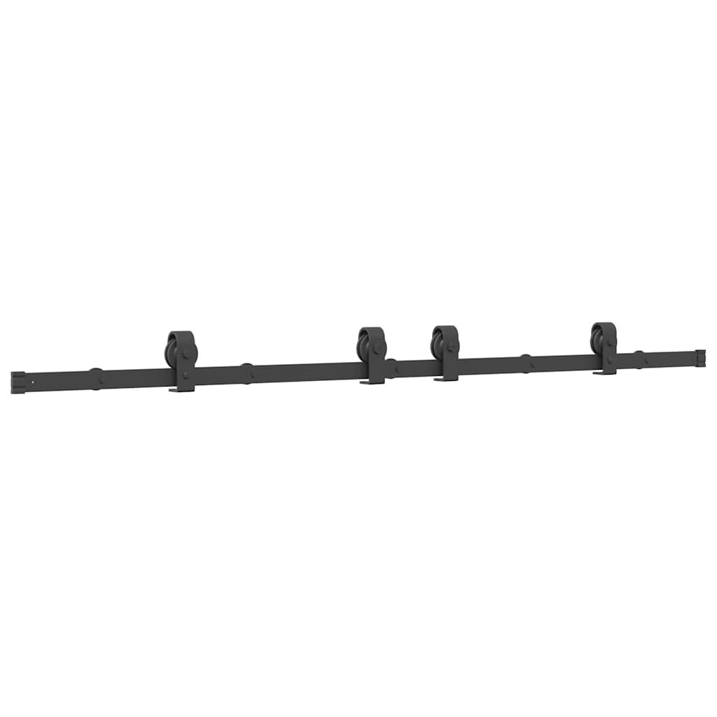 Doos met onderdelen voor schuifdeur 183 cm staal zwart is nu te koop bij PeponiXL, paradijselijk wonen!