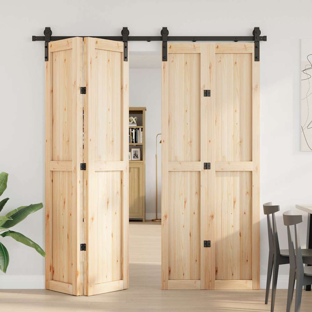 Doos met onderdelen voor schuifdeur 200 cm staal zwart is nu te koop bij PeponiXL, paradijselijk wonen!