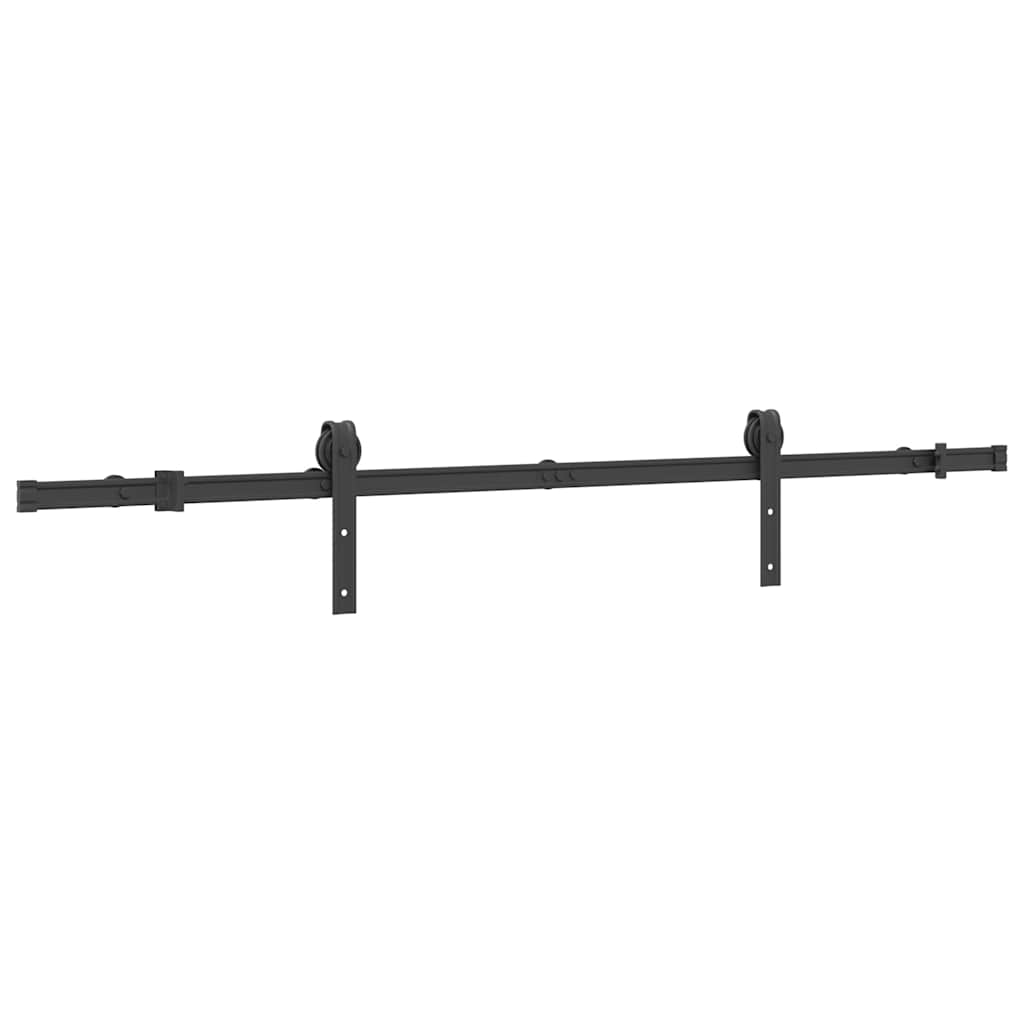 Doos met onderdelen voor schuifdeur 183 cm staal zwart is nu te koop bij PeponiXL, paradijselijk wonen!