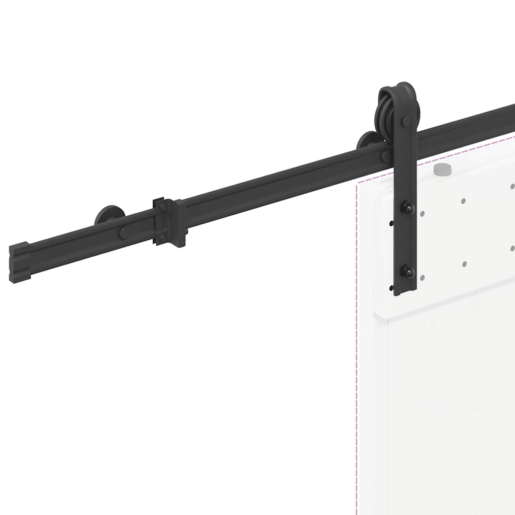 Doos met onderdelen voor schuifdeur 183 cm staal zwart is nu te koop bij PeponiXL, paradijselijk wonen!