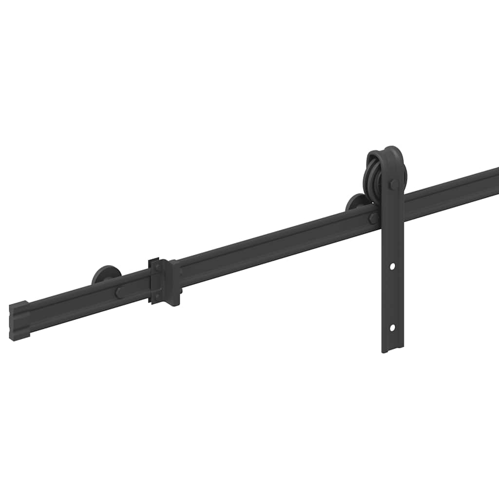 Doos met onderdelen voor schuifdeur 183 cm staal zwart is nu te koop bij PeponiXL, paradijselijk wonen!
