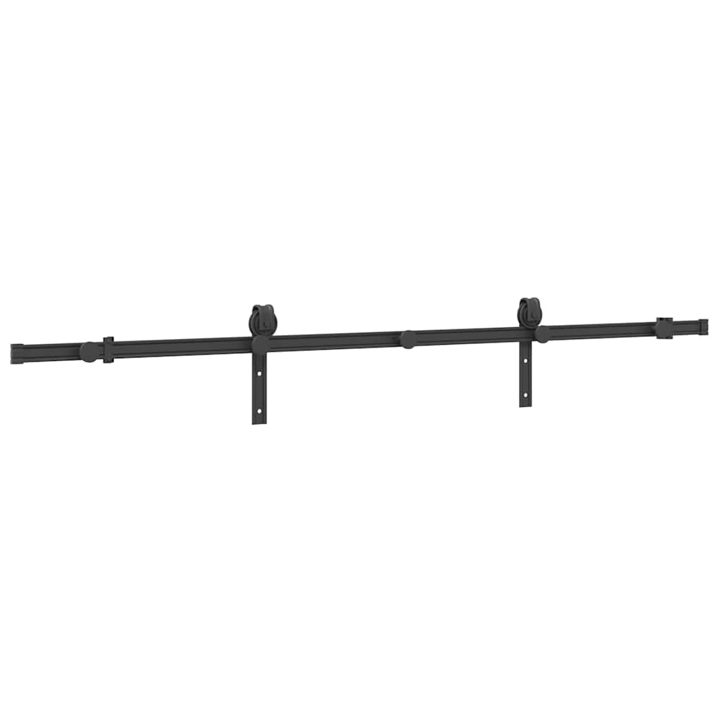 Doos met onderdelen voor schuifdeur 200 cm staal zwart is nu te koop bij PeponiXL, paradijselijk wonen!
