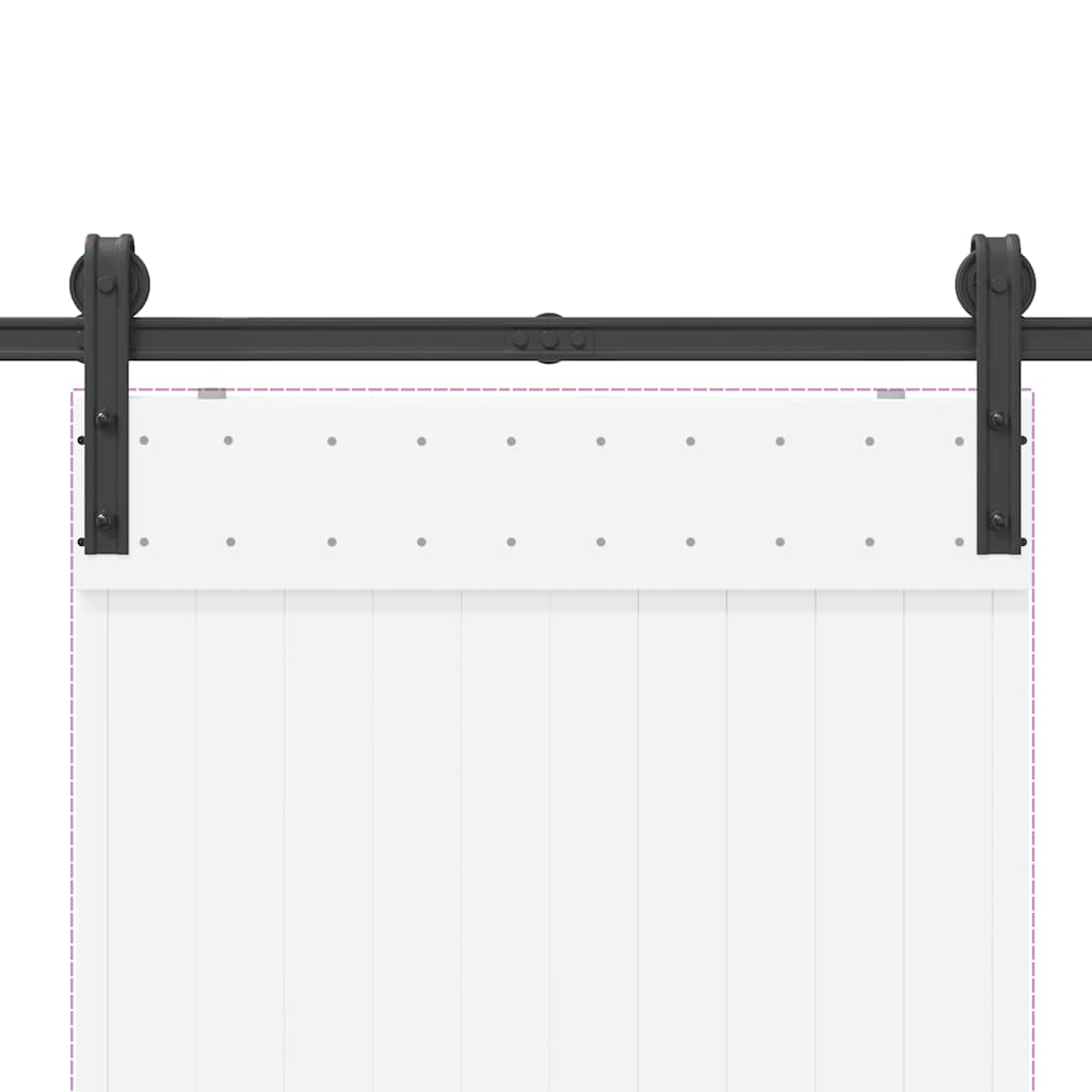 Doos met onderdelen voor schuifdeur 200 cm staal zwart is nu te koop bij PeponiXL, paradijselijk wonen!