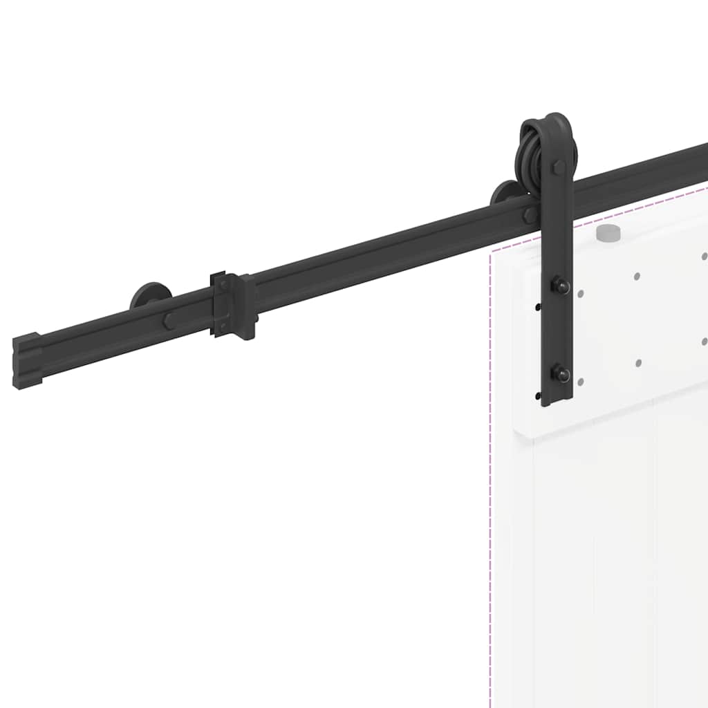 Doos met onderdelen voor schuifdeur 200 cm staal zwart is nu te koop bij PeponiXL, paradijselijk wonen!
