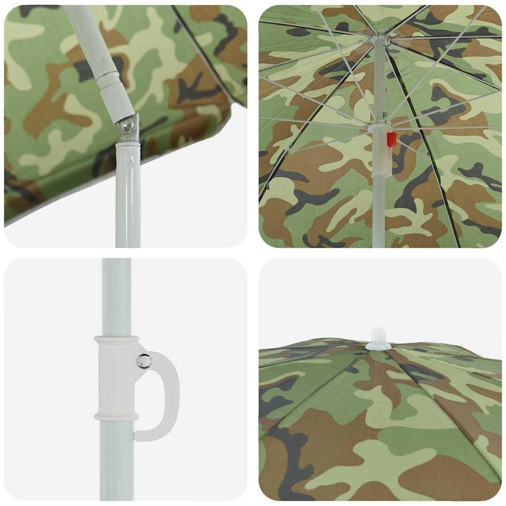 Strandparasol Camouflage 206 x 206 x 212 cm Polyester en Metaal is nu te koop bij PeponiXL, paradijselijk wonen!