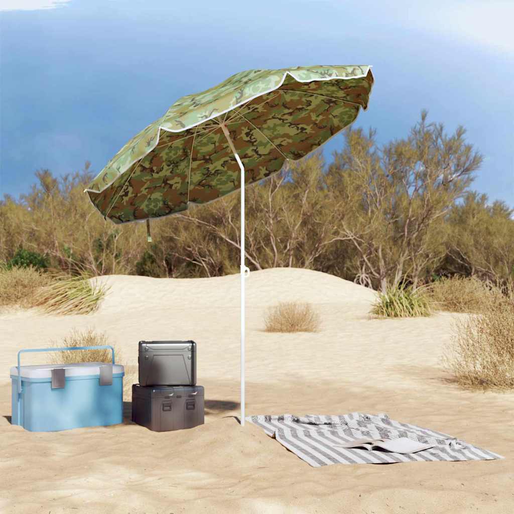 Strandparasol Camouflage 206 x 206 x 212 cm Polyester en Metaal is nu te koop bij PeponiXL, paradijselijk wonen!
