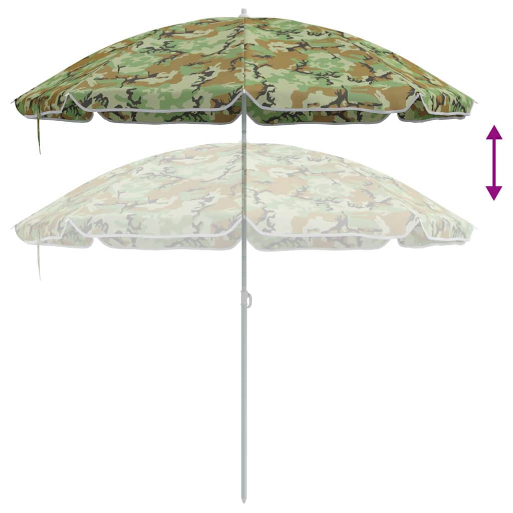 Strandparasol Camouflage 206 x 206 x 212 cm Polyester en Metaal is nu te koop bij PeponiXL, paradijselijk wonen!