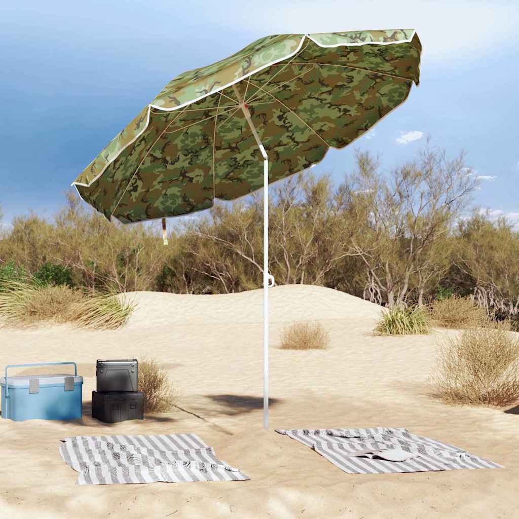 Strandparasol Camouflage 263 x 263 x 272 cm Polyester en Metaal is nu te koop bij PeponiXL, paradijselijk wonen!