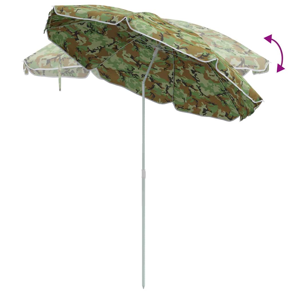 Strandparasol Camouflage 263 x 263 x 272 cm Polyester en Metaal is nu te koop bij PeponiXL, paradijselijk wonen!