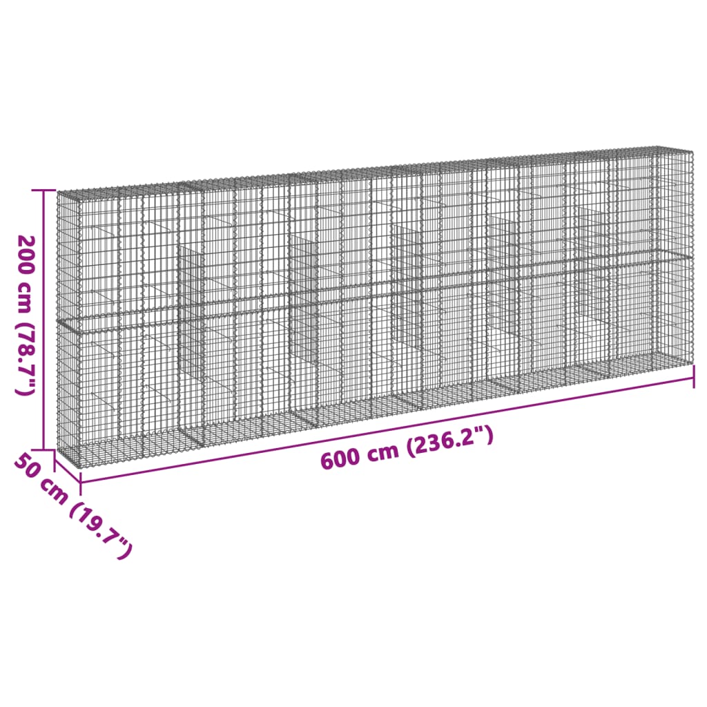 Schanskorf 600x50x200 cm gegalvaniseerd ijzer zilverkleurig is nu te koop bij PeponiXL, paradijselijk wonen!