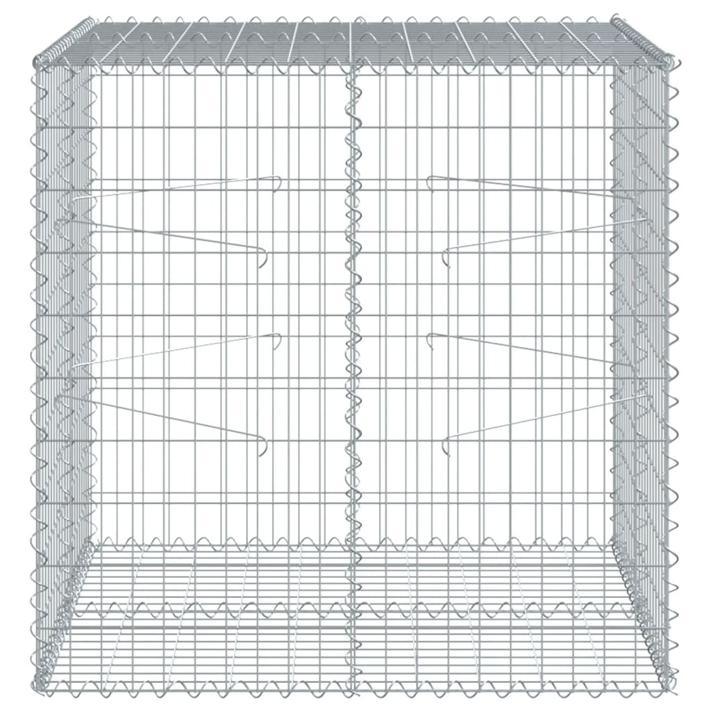 Schanskorf 100x100x100 cm gegalvaniseerd ijzer zilverkleurig is nu te koop bij PeponiXL, paradijselijk wonen!