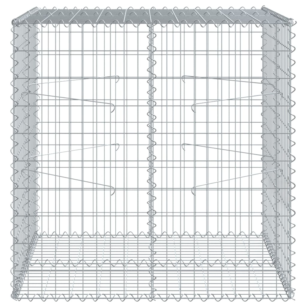 Schanskorf 100x100x100 cm gegalvaniseerd ijzer zilverkleurig is nu te koop bij PeponiXL, paradijselijk wonen!