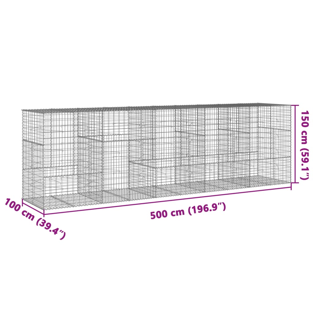 Schanskorf 500x100x150 cm gegalvaniseerd ijzer zilverkleurig is nu te koop bij PeponiXL, paradijselijk wonen!