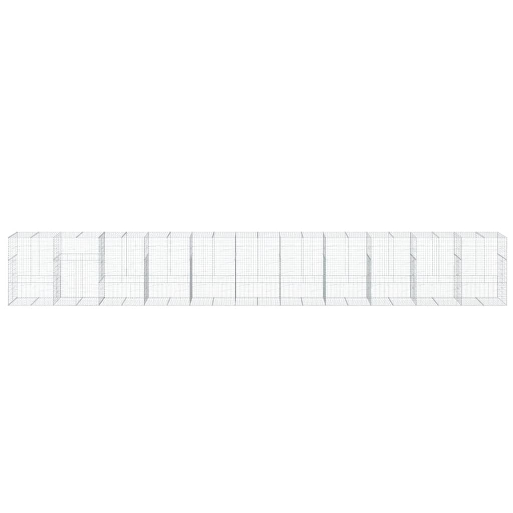 Schanskorf 1100x100x150 cm gegalvaniseerd ijzer zilverkleurig is nu te koop bij PeponiXL, paradijselijk wonen!