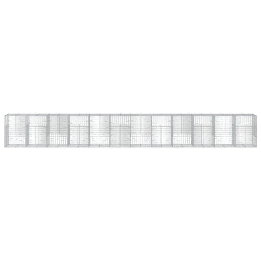 Schanskorf 1200x100x150 cm gegalvaniseerd ijzer zilverkleurig is nu te koop bij PeponiXL, paradijselijk wonen!