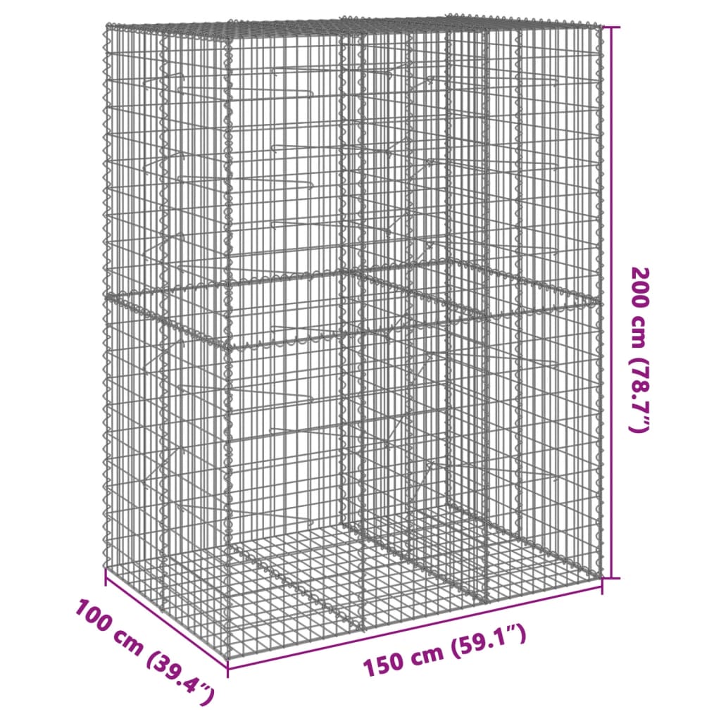 Schanskorf 150x100x200 cm gegalvaniseerd ijzer zilverkleurig is nu te koop bij PeponiXL, paradijselijk wonen!